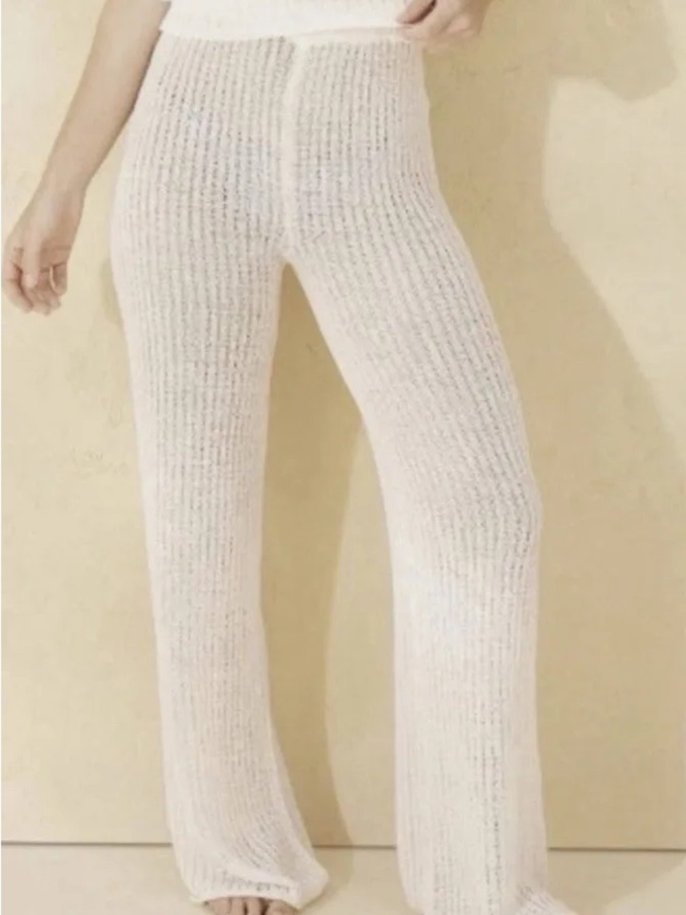 Shade & Shore Cream Crochet beach pants